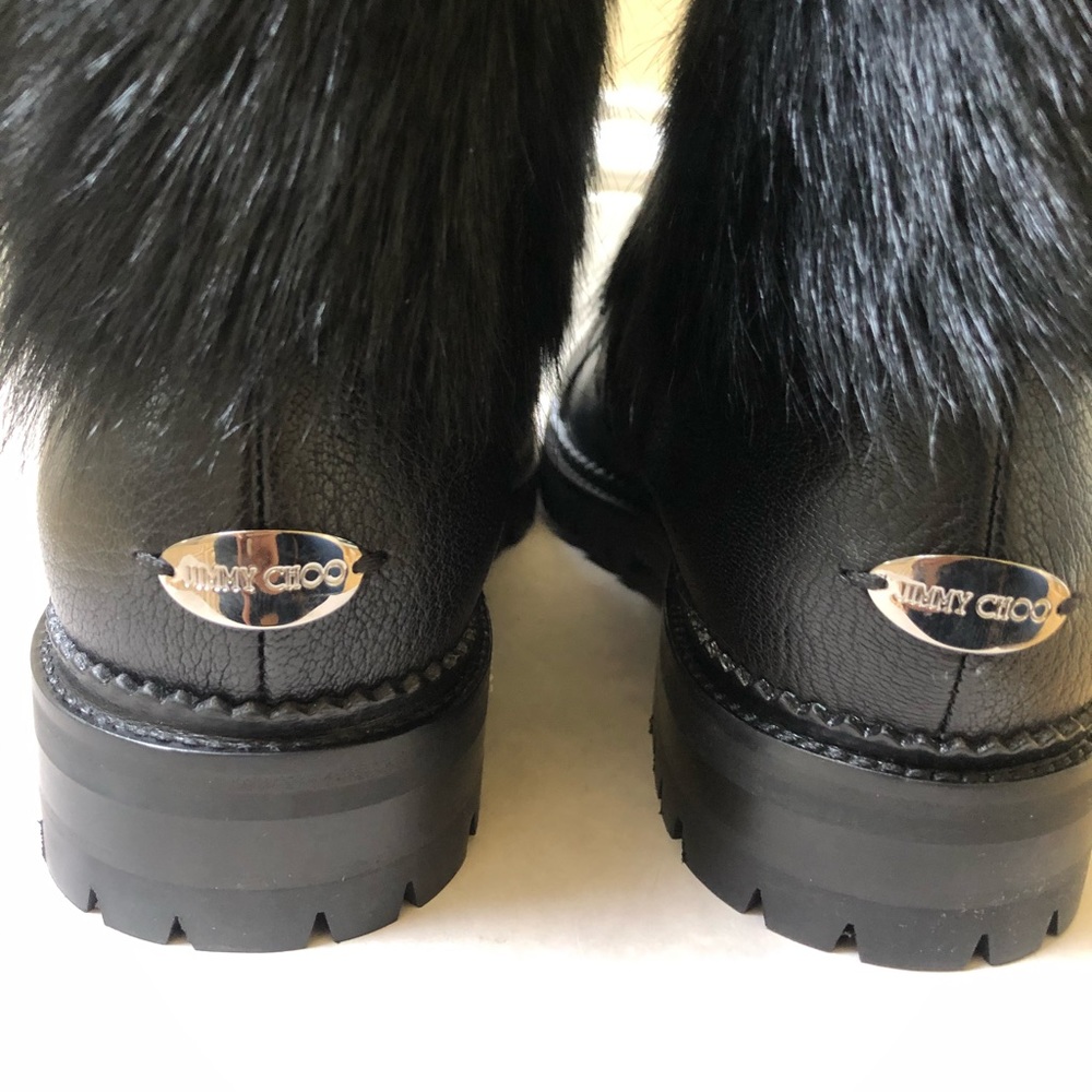 Jimmy Choo Hank Moto Boots with Fur - Picture 7 of 8